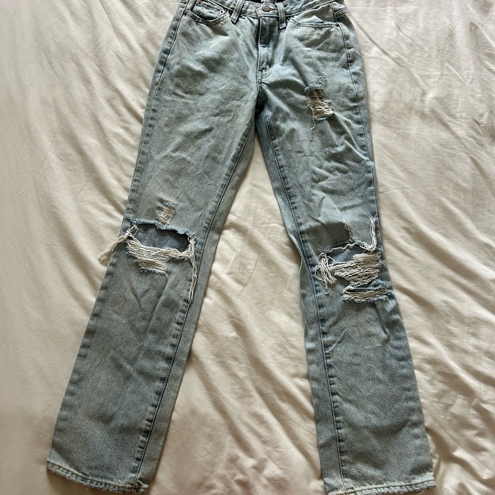 BDG Light Blue Distressed Boot Cut Jeans
